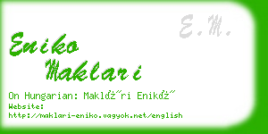 eniko maklari business card